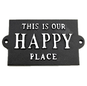 Black Happy Place Sign