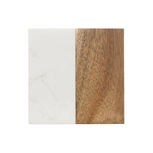 Load image into Gallery viewer, Marble Acacia Coasters S/4
