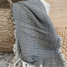 Load image into Gallery viewer, Kantha Stitch Grey Throw
