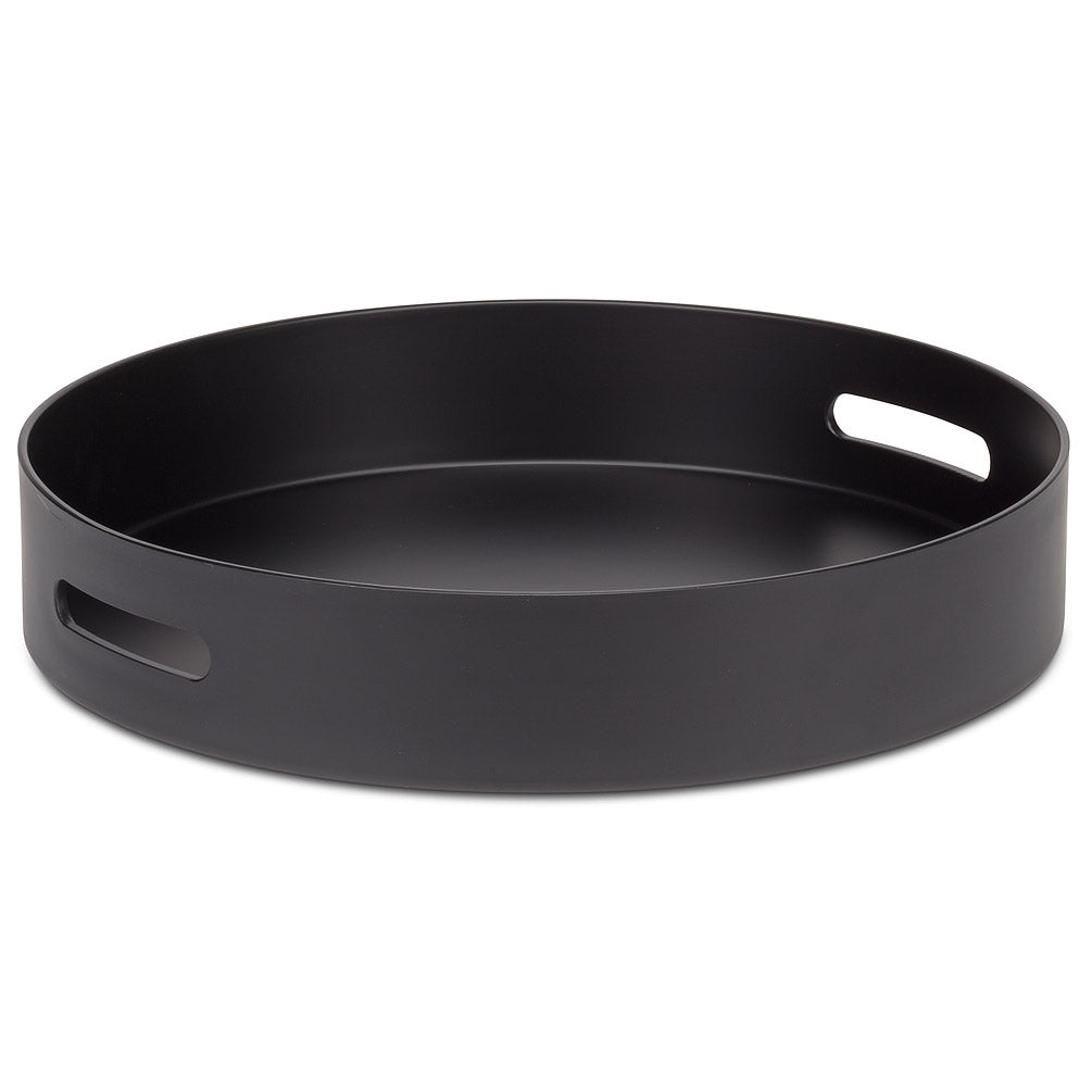 Matte Black Round Serving Tray (Pick Up Only)