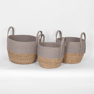 Two-Tone Grey & Natural Basket