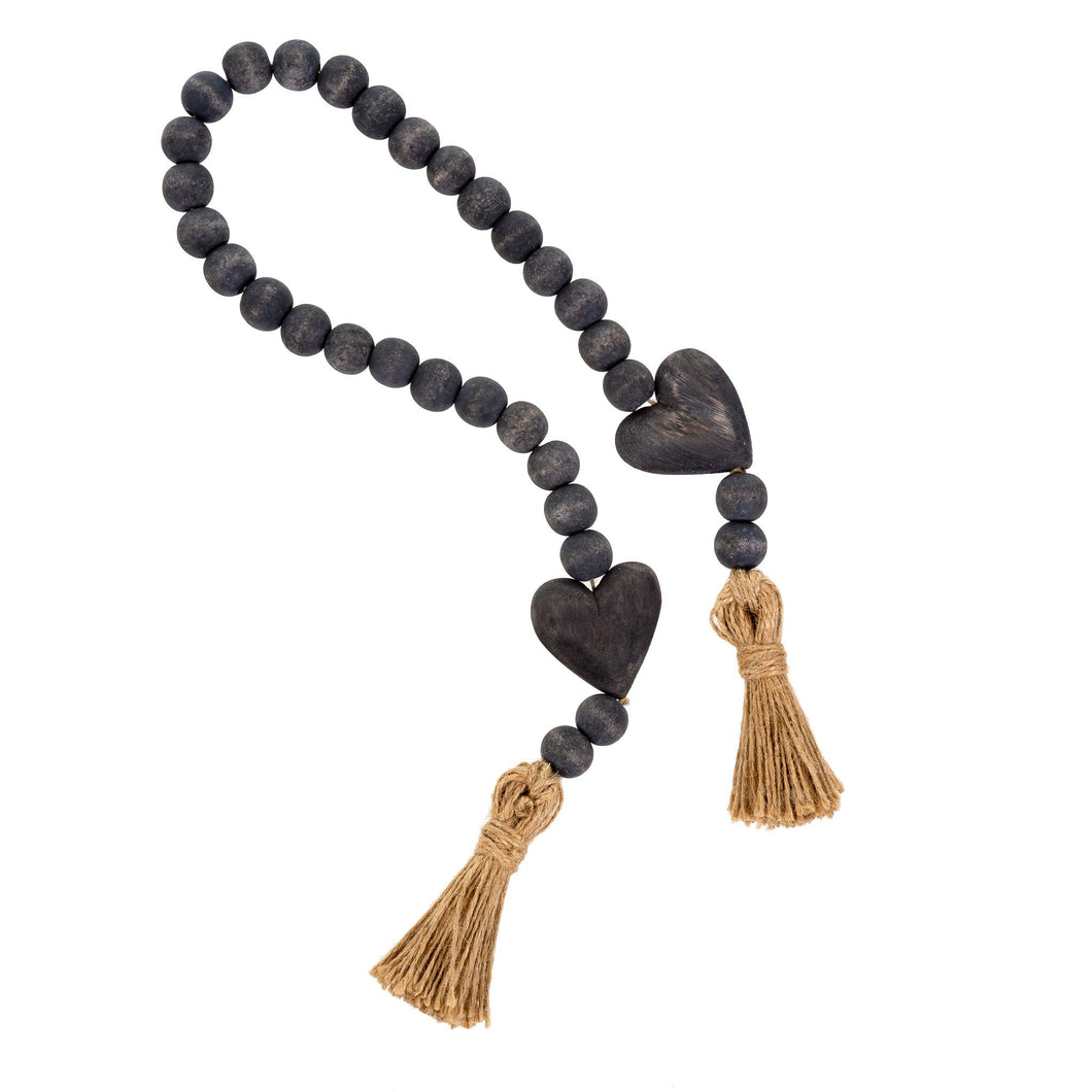 Heart Blessing Beads | Charcoal