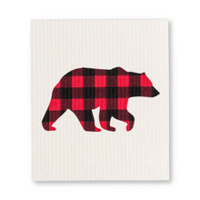 Load image into Gallery viewer, Swedish Dishcloth - Buffalo Check Bear
