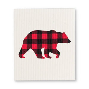 Swedish Dishcloth - Buffalo Check Bear
