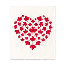Load image into Gallery viewer, Swedish Dishcloth - Canada Flag &amp; Heart
