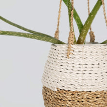 Load image into Gallery viewer, Hanging Wicker Basket - Natural, White
