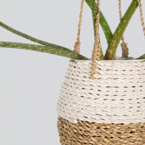 Hanging Wicker Basket - Natural, White