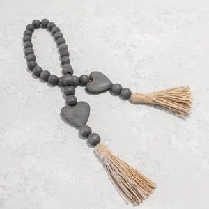 Heart Blessing Beads | Charcoal