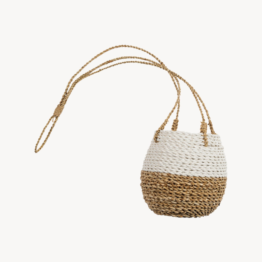 Hanging Wicker Basket - Natural, White