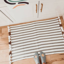Load image into Gallery viewer, Beige Striped Bath Mat
