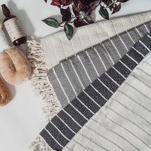 Load image into Gallery viewer, Turkish Towel - Bamboo Striped Slate
