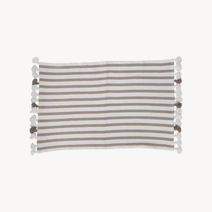 Beige Striped Bath Mat