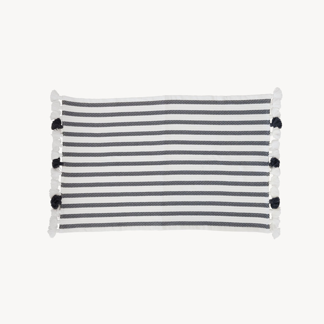 Grey Striped Bath Mat