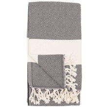 Load image into Gallery viewer, Turkish Towel - Diamond/Carbon

