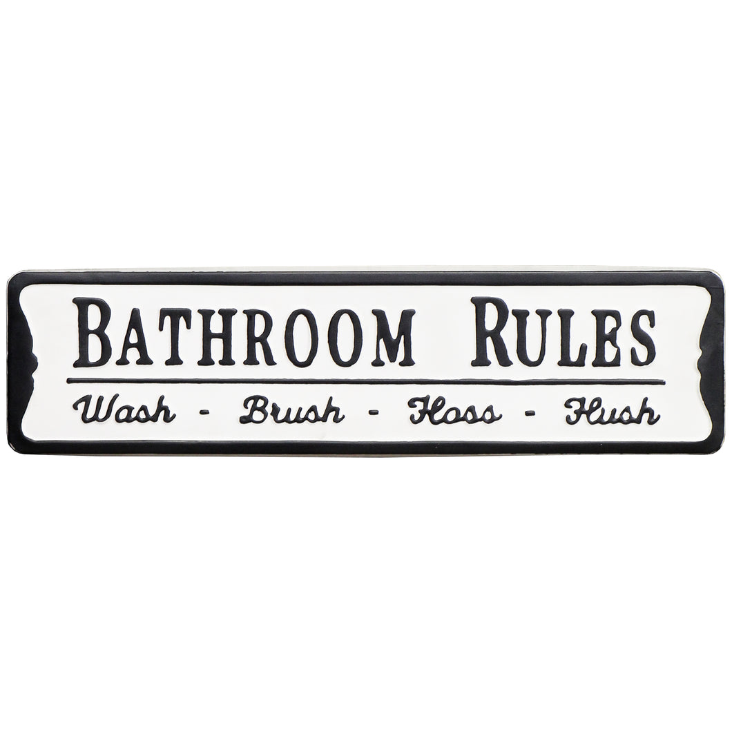 Horizontal Bathroom Rules Sign