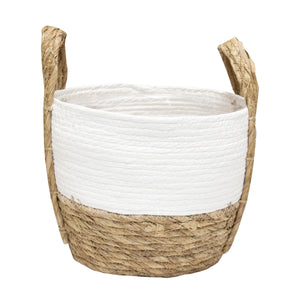 White/Natural  Plastic Lined Baskets