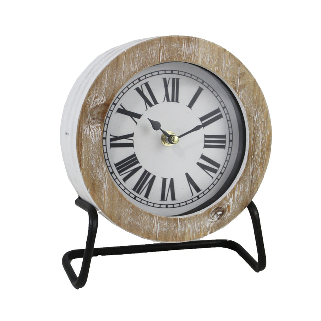 Round Table Clock w/ Metal Stand